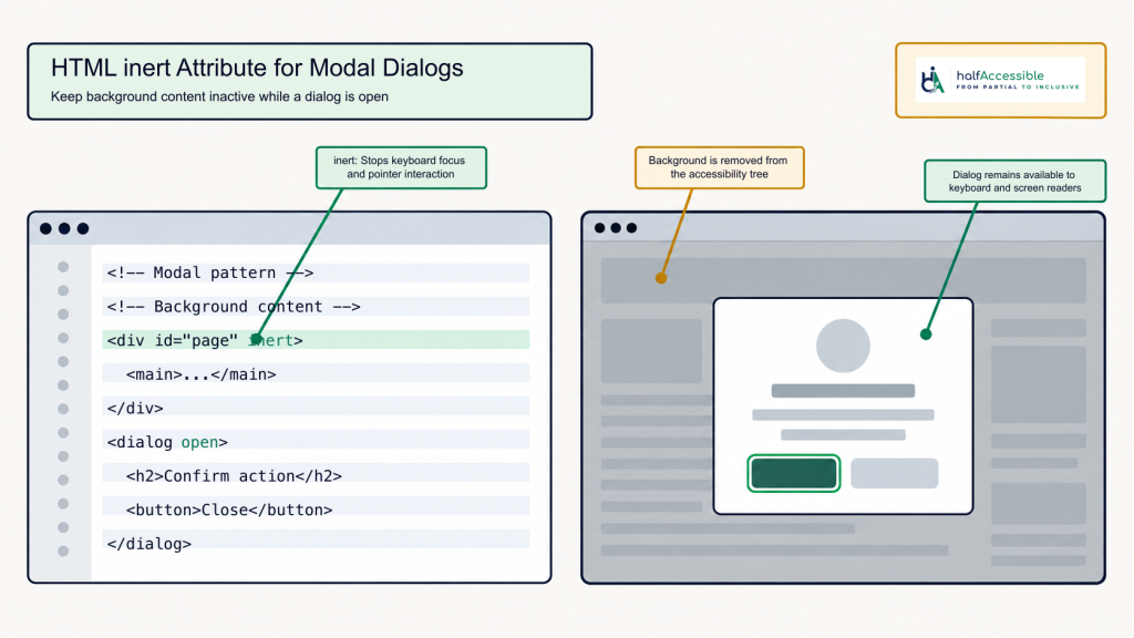 HTML Inert Attribute: The Complete Accessibility and Focus Management Guide