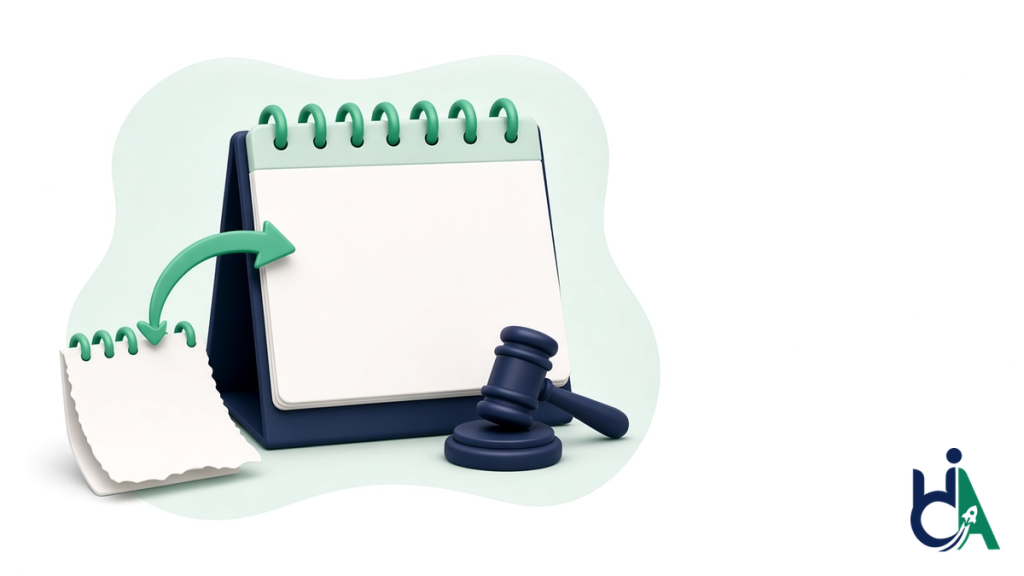 A desk calendar and gavel showing that the ADA Title II compliance dates were extended and are being challenged in court