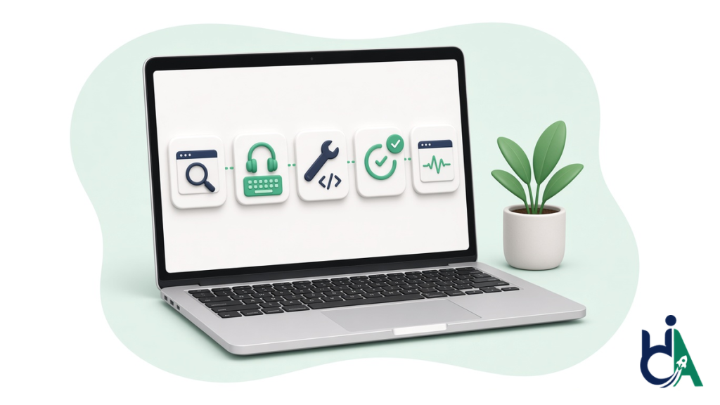 Five-step accessibility process: scan, manual audit, fix, re-test and monitor